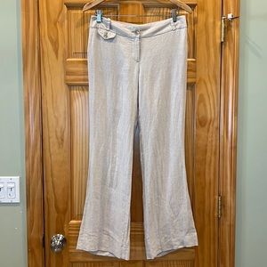Ann Taylor LOFT 100% Linen Oatmeal Cream Color ‘Marisa’ Trouser Pant